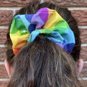 Hand-made scrunchie and a ponytail