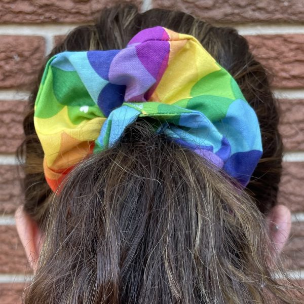 Hand-made scrunchie and a ponytail