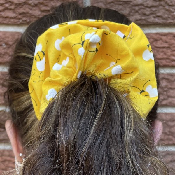 Hand-made scrunchie and a ponytail