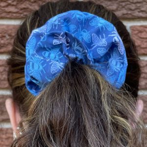 Hand-made scrunchie and a ponytail