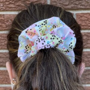 Hand-made scrunchie and a ponytail