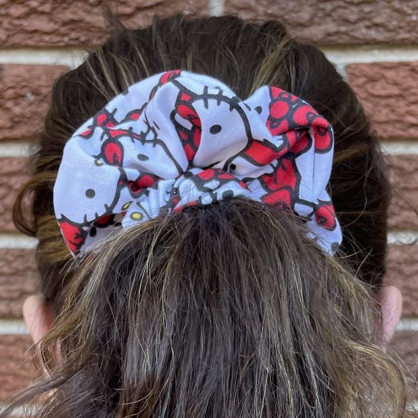 Hand-made scrunchie and a ponytail