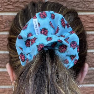 Hand-made scrunchie and a ponytail