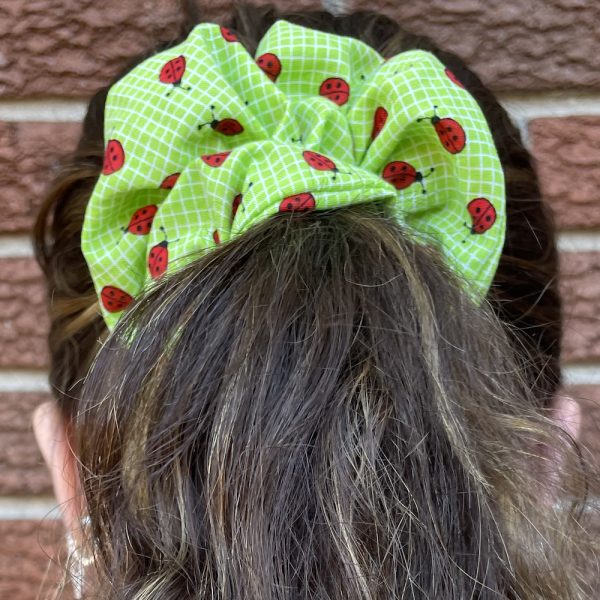 Hand-made scrunchie and a ponytail