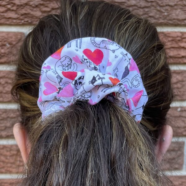 Hand-made scrunchie and a ponytail