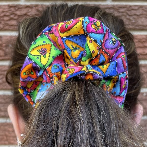 Hand-made scrunchie and a ponytail