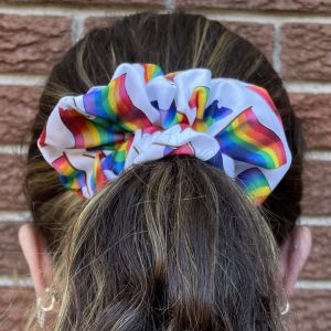 Hand-made scrunchie and a ponytail