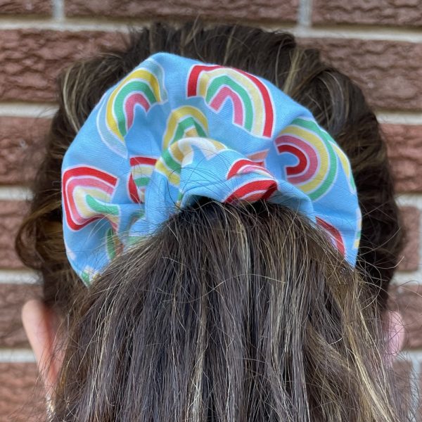 Hand-made scrunchie and a ponytail