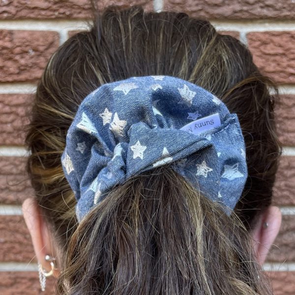 Hand-made scrunchie and a ponytail